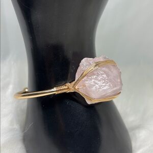 Rose Quartz Wire Wrapped Bangle